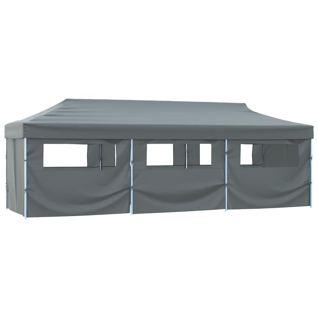foldbart pop op-festtelt med 8 sidevægge 870x291x315 cm antracitgrå