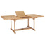 forlængeligt havebord 150-200 x 100 x 75 cm massivt teaktræ