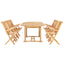 udendørs spisebordssæt 7 dele 150-200x100x75 cm  massivt teak
