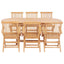 udendørs spisebordssæt 7 dele 150-200x100x75 cm  massivt teak