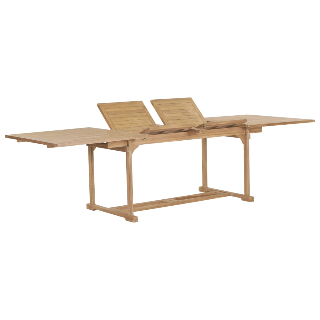 forlængeligt havebord 180-280 x 100 x 75 cm massivt teaktræ billede