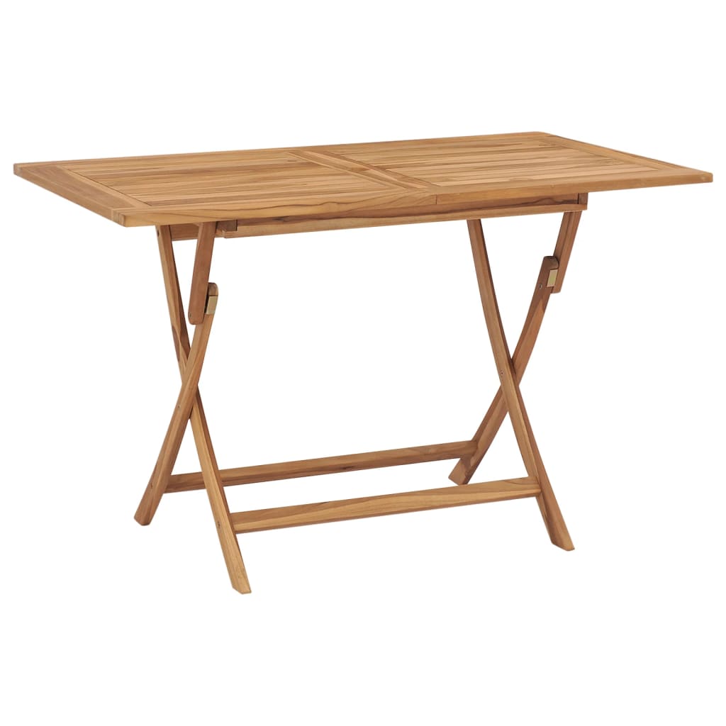 foldbart havebord 120 x 70 x 75 cm massivt teaktræ billede
