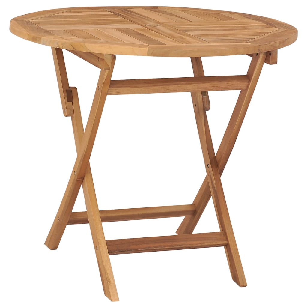 foldbart havebord 85 x 76 cm massivt teaktræ billede