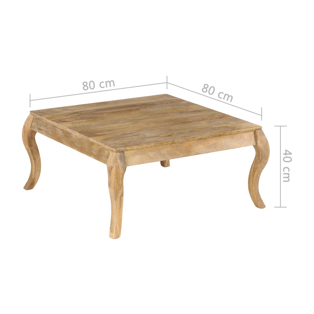 sofabord massivt mangotræ 80 x 80 x 40 cm