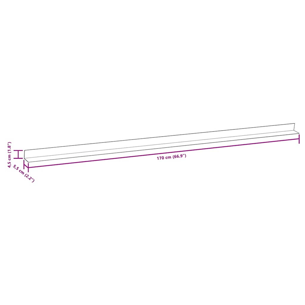 terrassevinkellister 5 stk. WPC 170 cm lysebrun