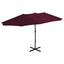 parasol 460x270 cm aluminiumsstang bordeauxrød
