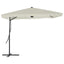 parasol 250x250 cm stålstang sandfarvet