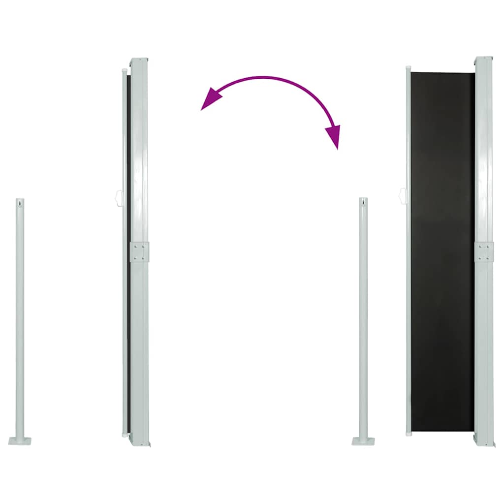 sammenrullelig sidemarkise 140x300 cm sort