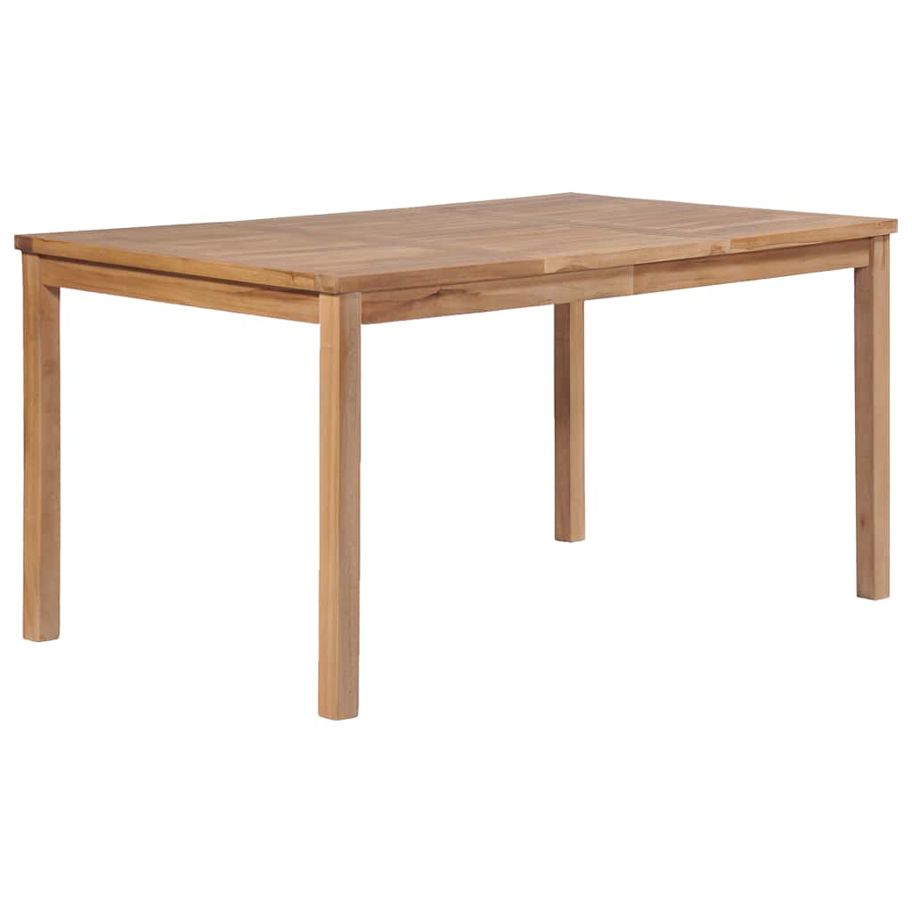 havebord 150x90x77 cm massivt teaktræ billede