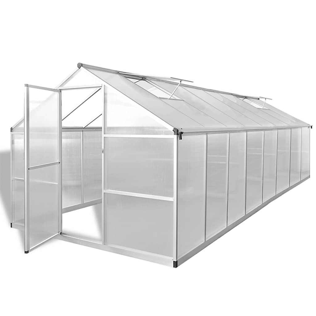 drivhus 481x250x195 cm 23,44 m³ aluminium billede