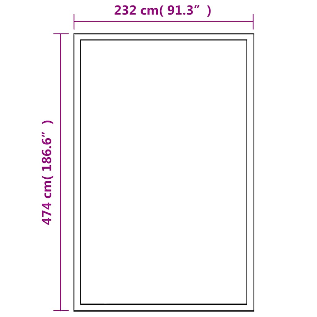 drivhus 481x250x195 cm 23,44 m³ aluminium
