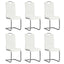 spisebordsstole med cantilever 6 stk. stof hvid
