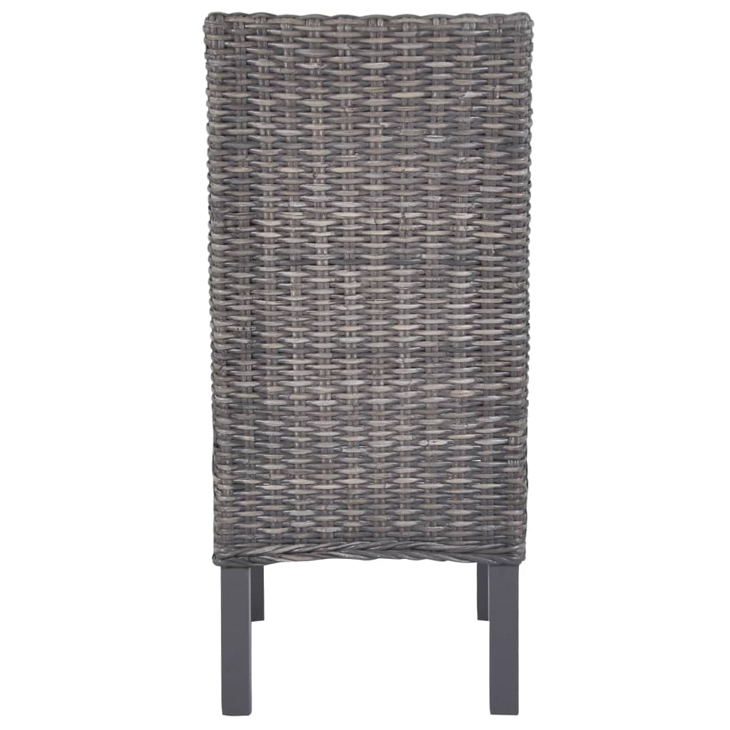 spisebordsstole 4 stk. kubu-rattan og mangotræ brun