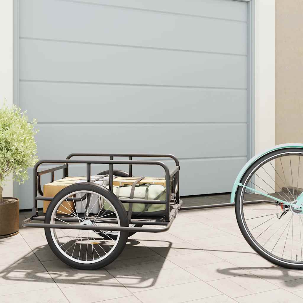 cykelanhænger 130x73x48,5 cm stål sort billede