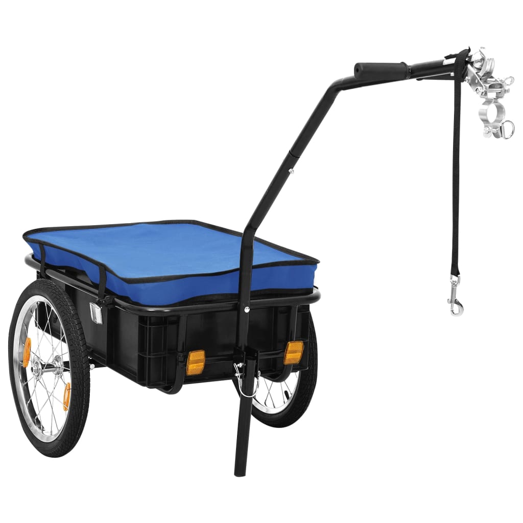 cykeltrailer/trækvogn 155x60x83 cm stål blå billede