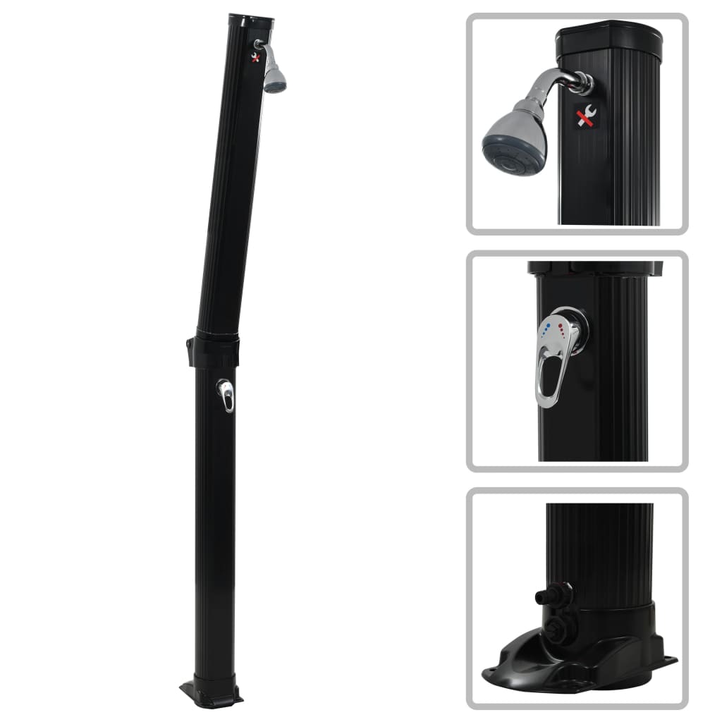 solopvarmet bruser foldbar 214 cm 23 l sort billede