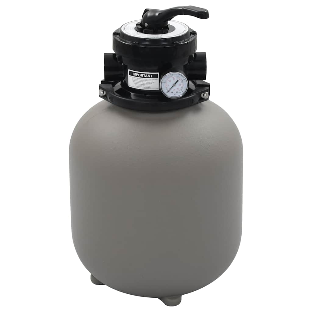 sandfilter til pool multiventil med 4 indstillinger grå 350 mm billede
