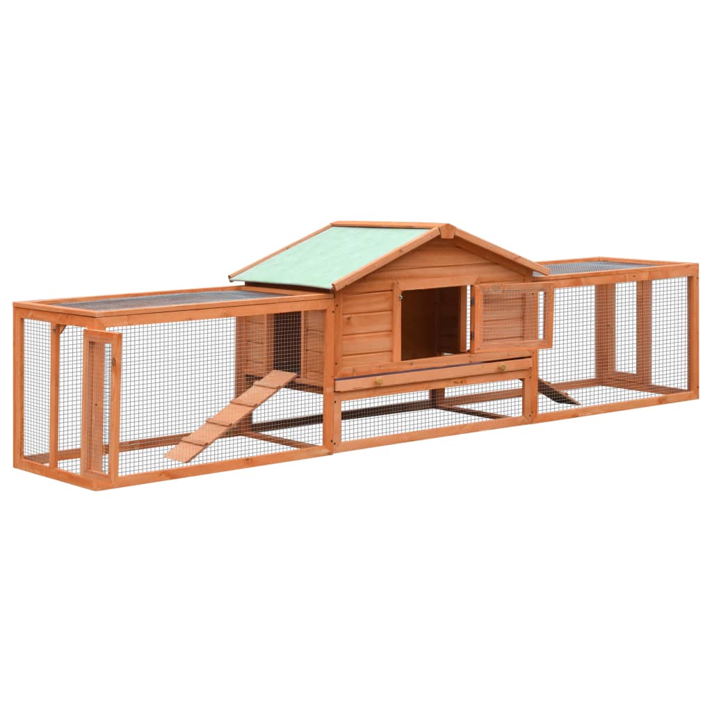 kaninbur 310x70x87 cm massivt fyrre- og grantræ billede