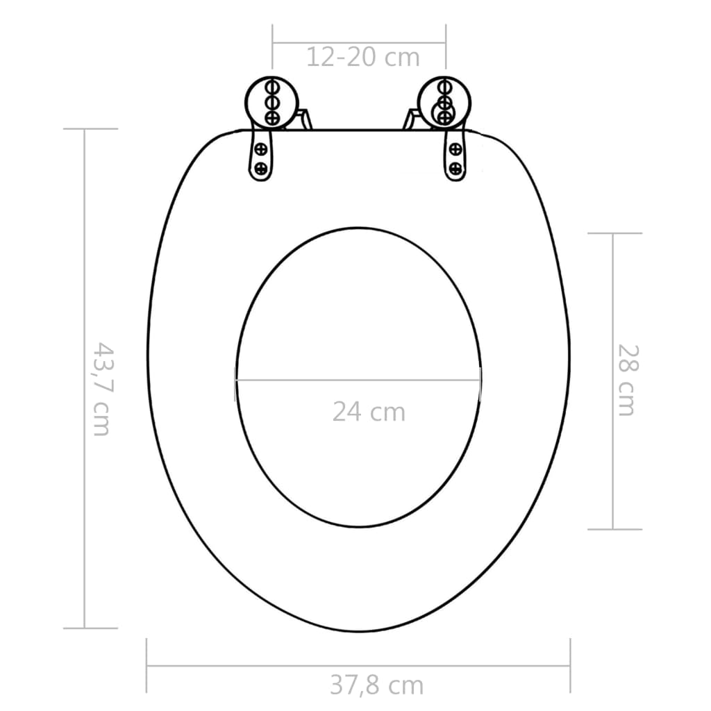 toiletsæde med låg MDF muslingeskalsdesign