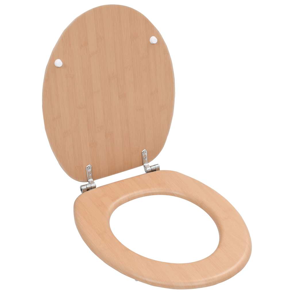 toiletsæde med låg MDF bambusdesign