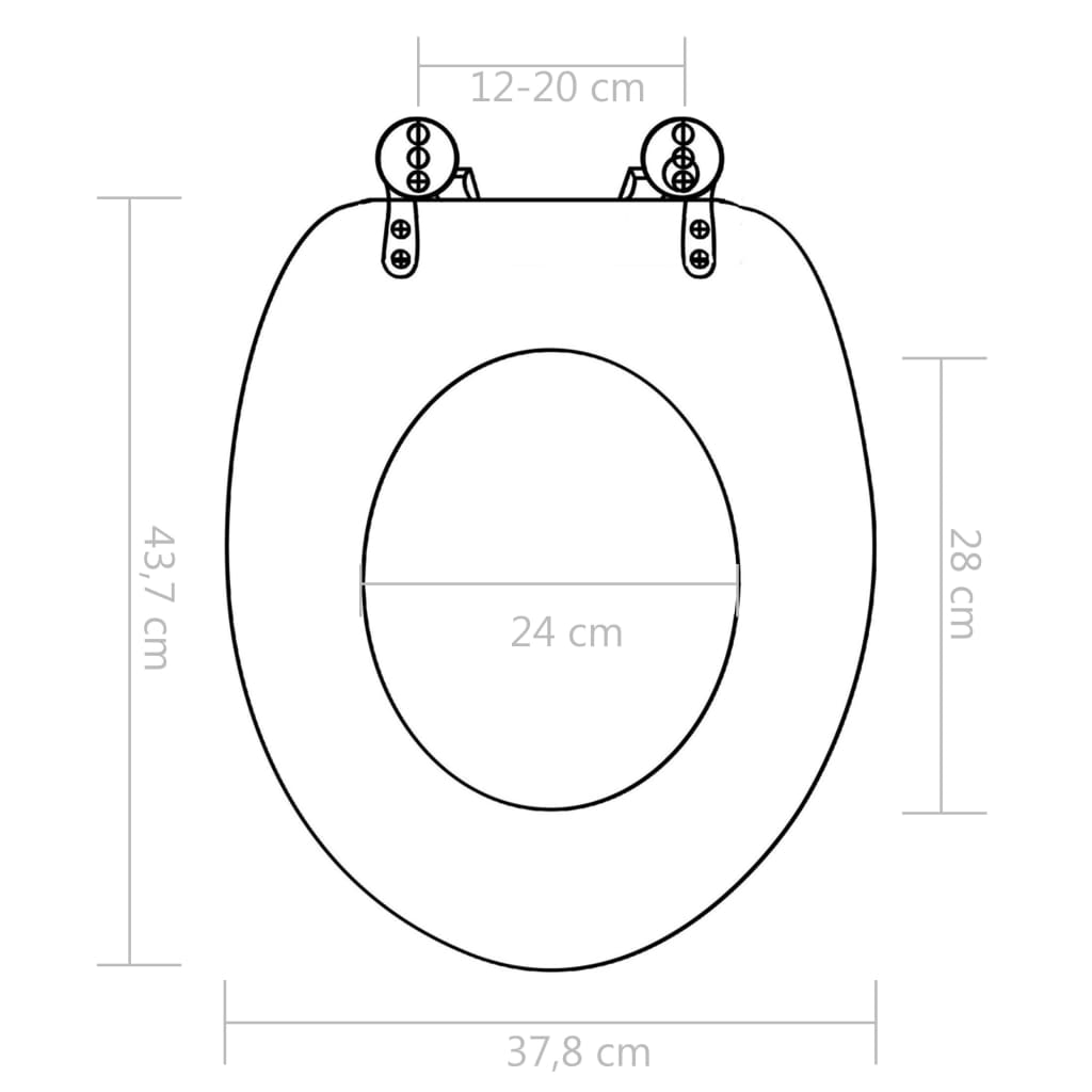 toiletsæde med soft close-låg MDF porcelændesign