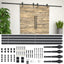 hardwarekit til skydedør 2 x 183 cm stål sort