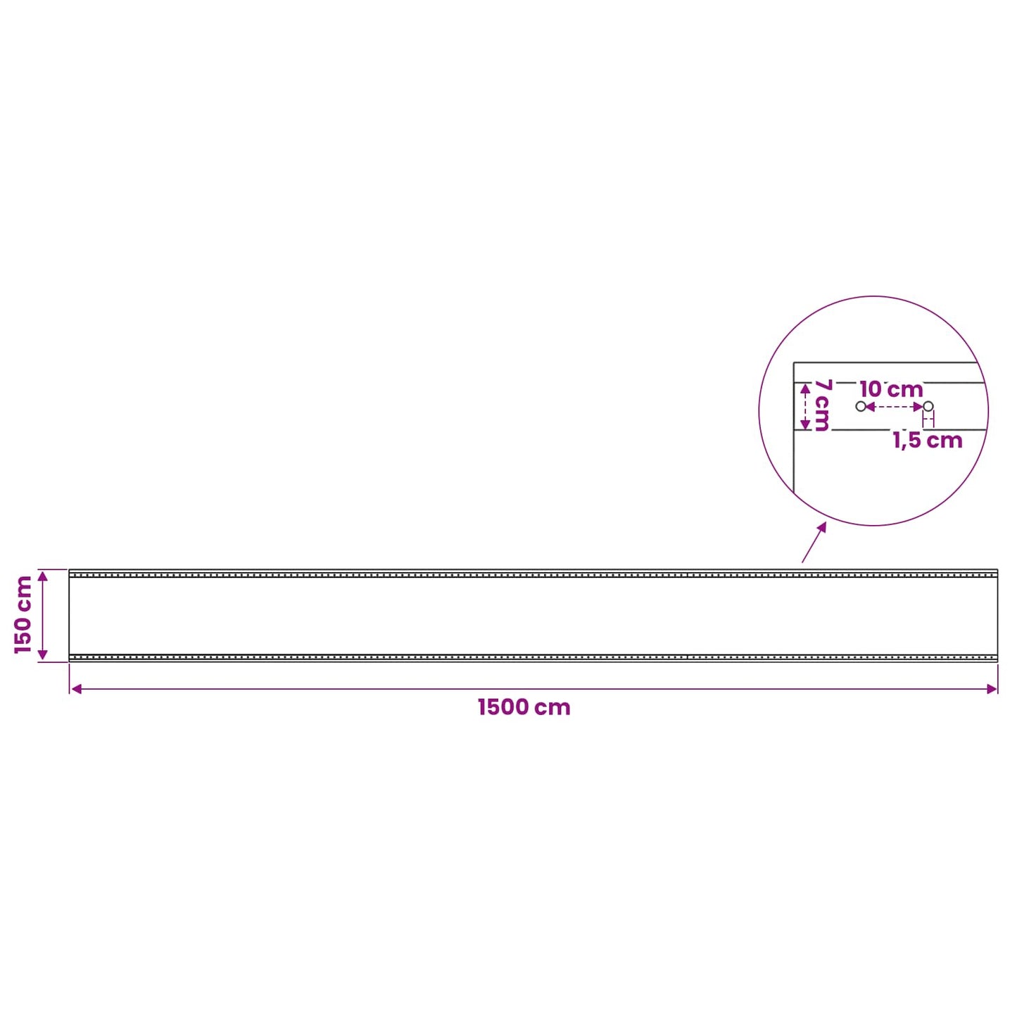 leno-presenning 260 g/m² 1,5 x 15 m hvid