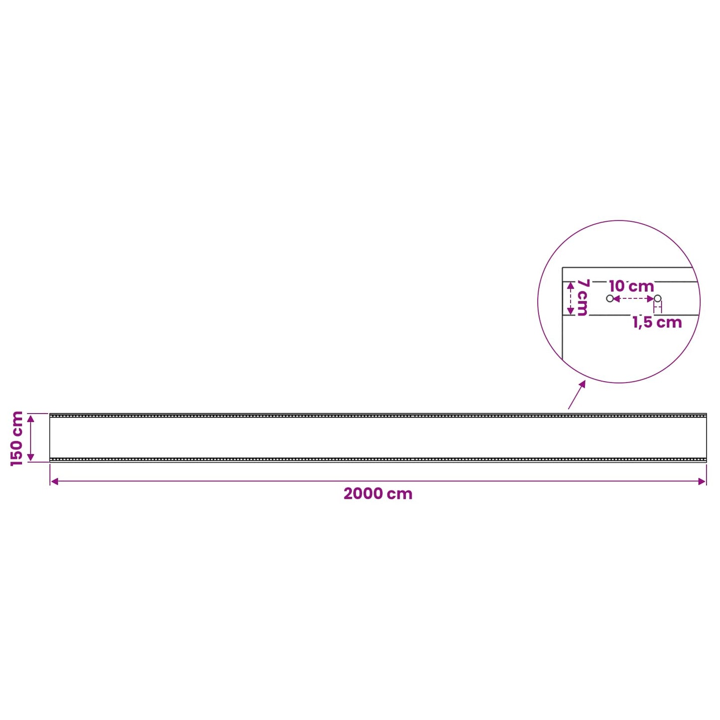 leno-presenning 260 g/m² 1,5 x 20 m hvid