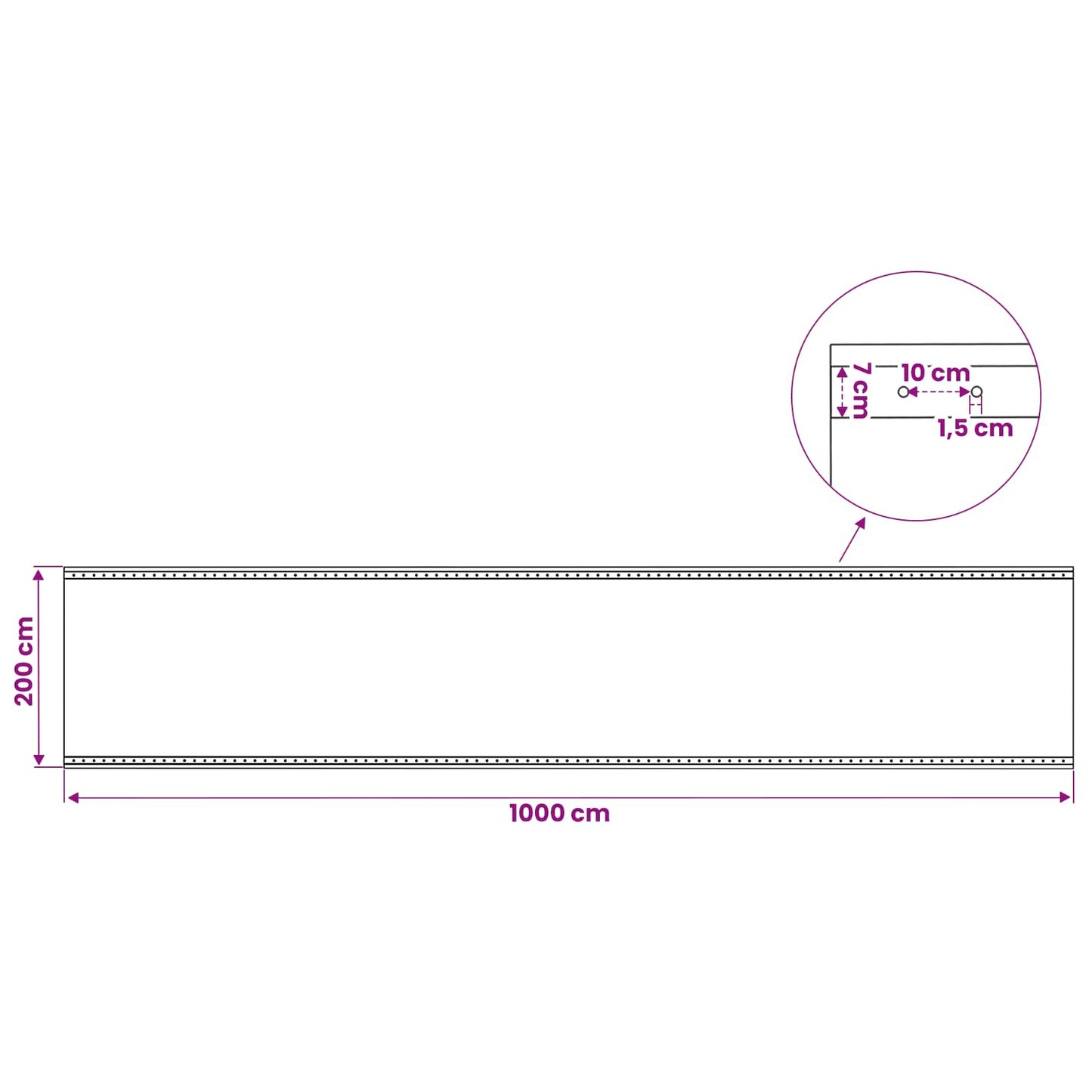 leno-presenning 260 g/m² 2 x 10 m hvid