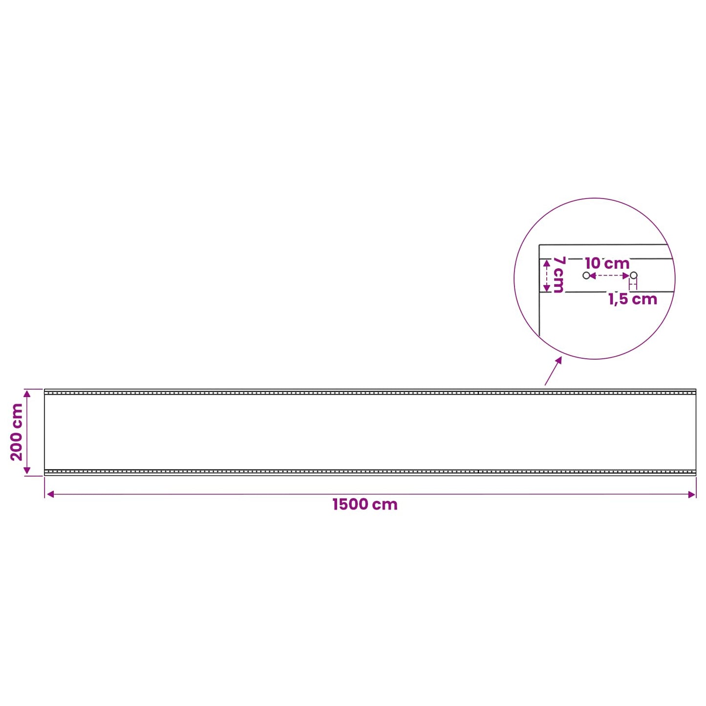 leno-presenning 260 g/m² 2 x 15 m hvid