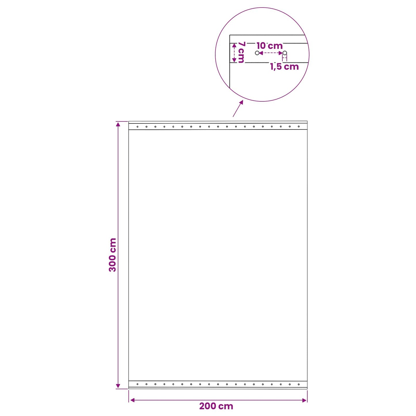 leno-presenning 260 g/m² 3 x 2 m hvid