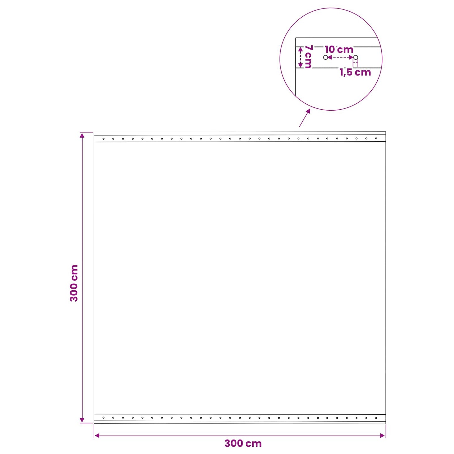 leno-presenning 260 g/m² 3 x 3 m hvid