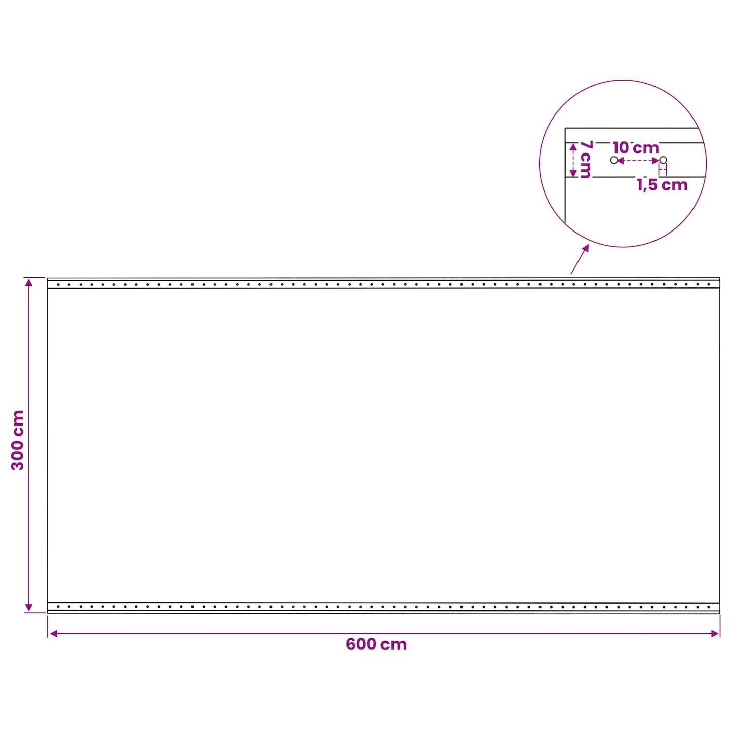leno-presenning 260 g/m² 3 x 6 m hvid