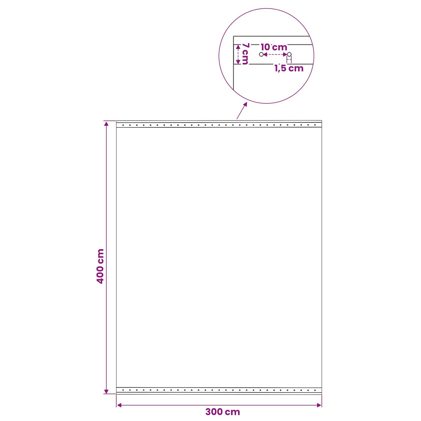 leno-presenning 260 g/m² 4 x 3 m hvid