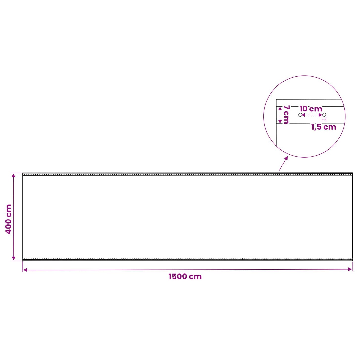 leno-presenning 260 g/m² 4 x 15 m hvid