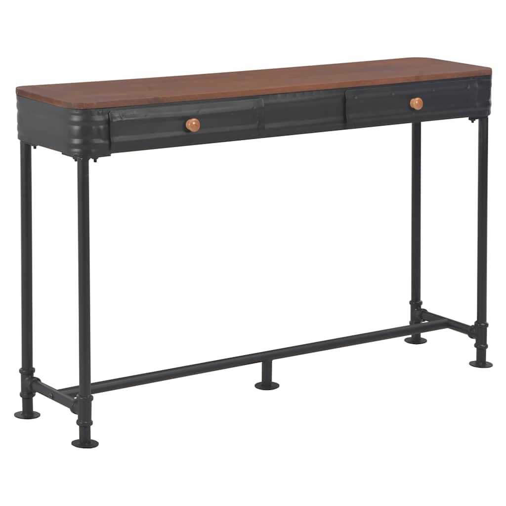 konsolbord med 2 skuffer 120x30x75 cm massivt grantræ