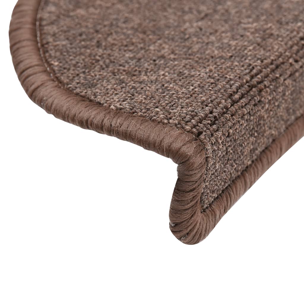 trappemåtter 15 stk. 56x17x3 cm kaffebrune halvrund