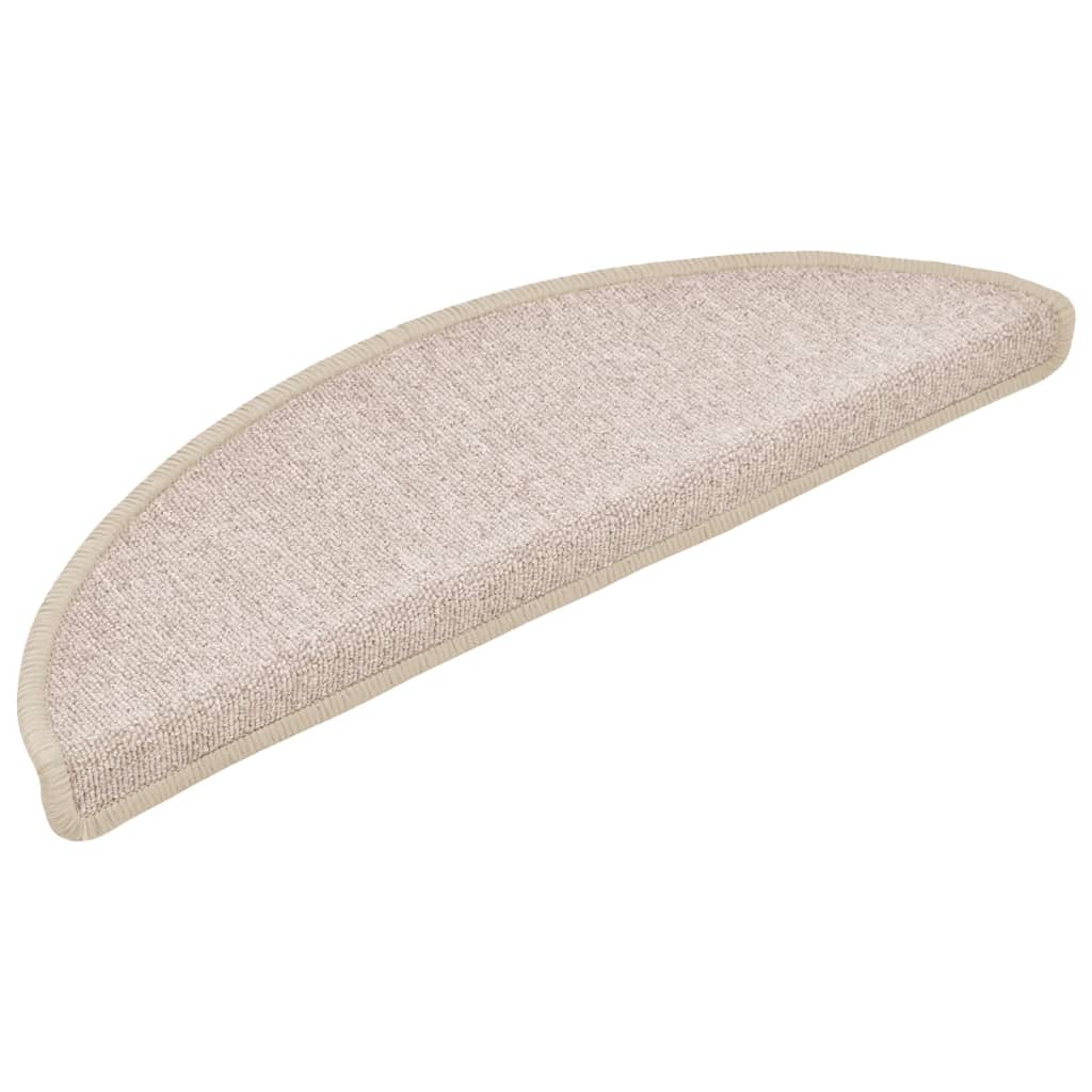 trappemåtter 15 stk. 56x17x3 cm taupe halvrund