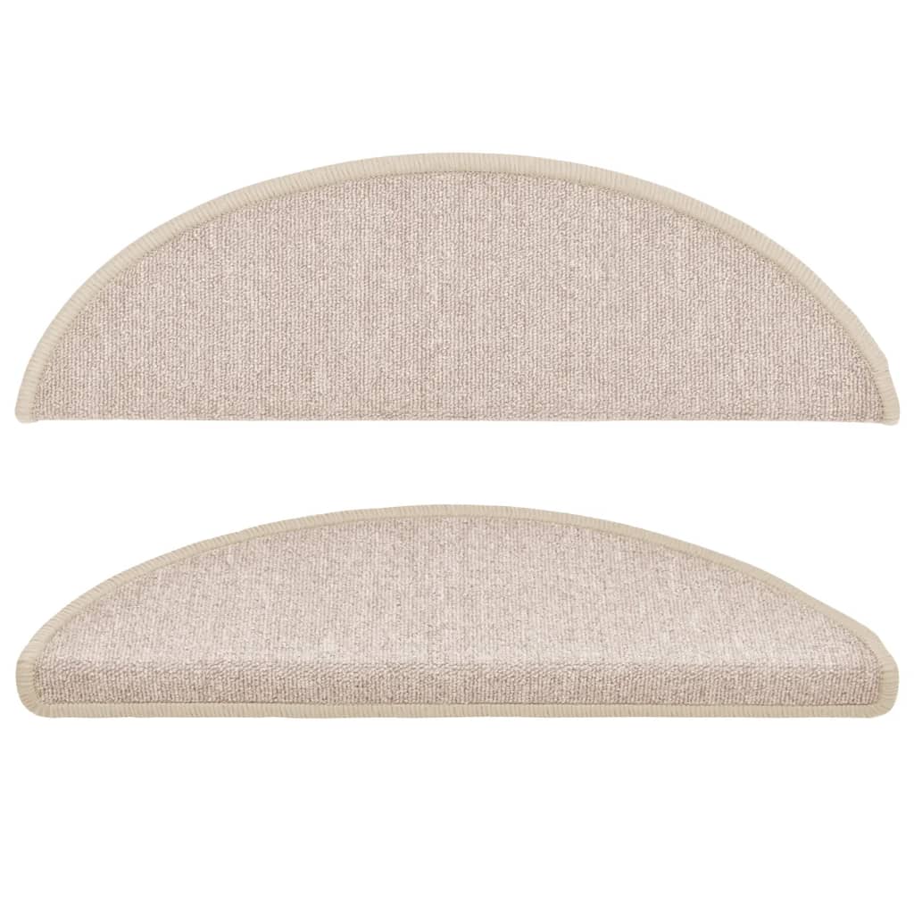 trappemåtter 15 stk. 56x17x3 cm taupe halvrund