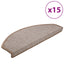 trappemåtter 15 stk. 65x24x4 cm lysebrune halvrunde store