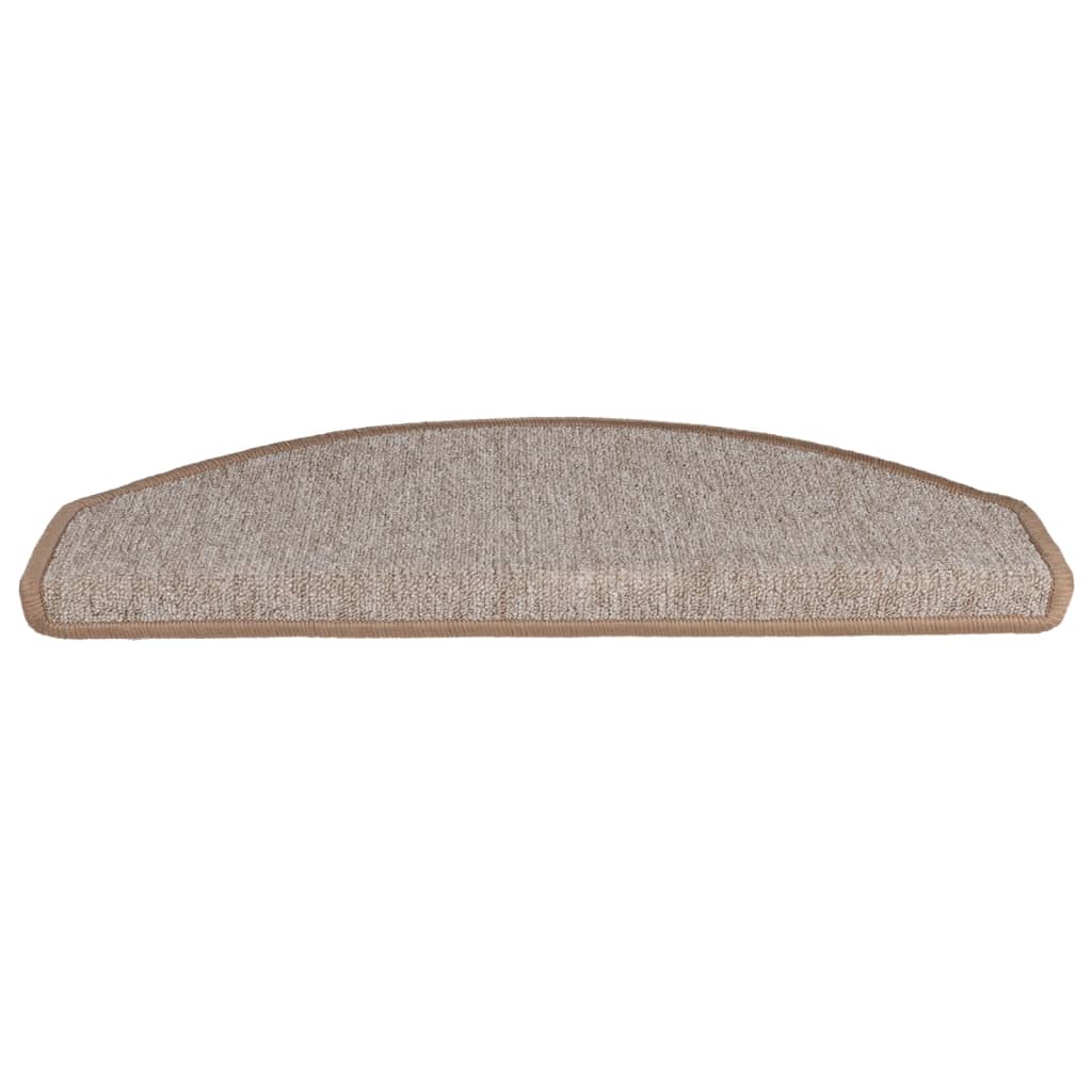 trappemåtter 15 stk. 65x24x4 cm lysebrune halvrunde store