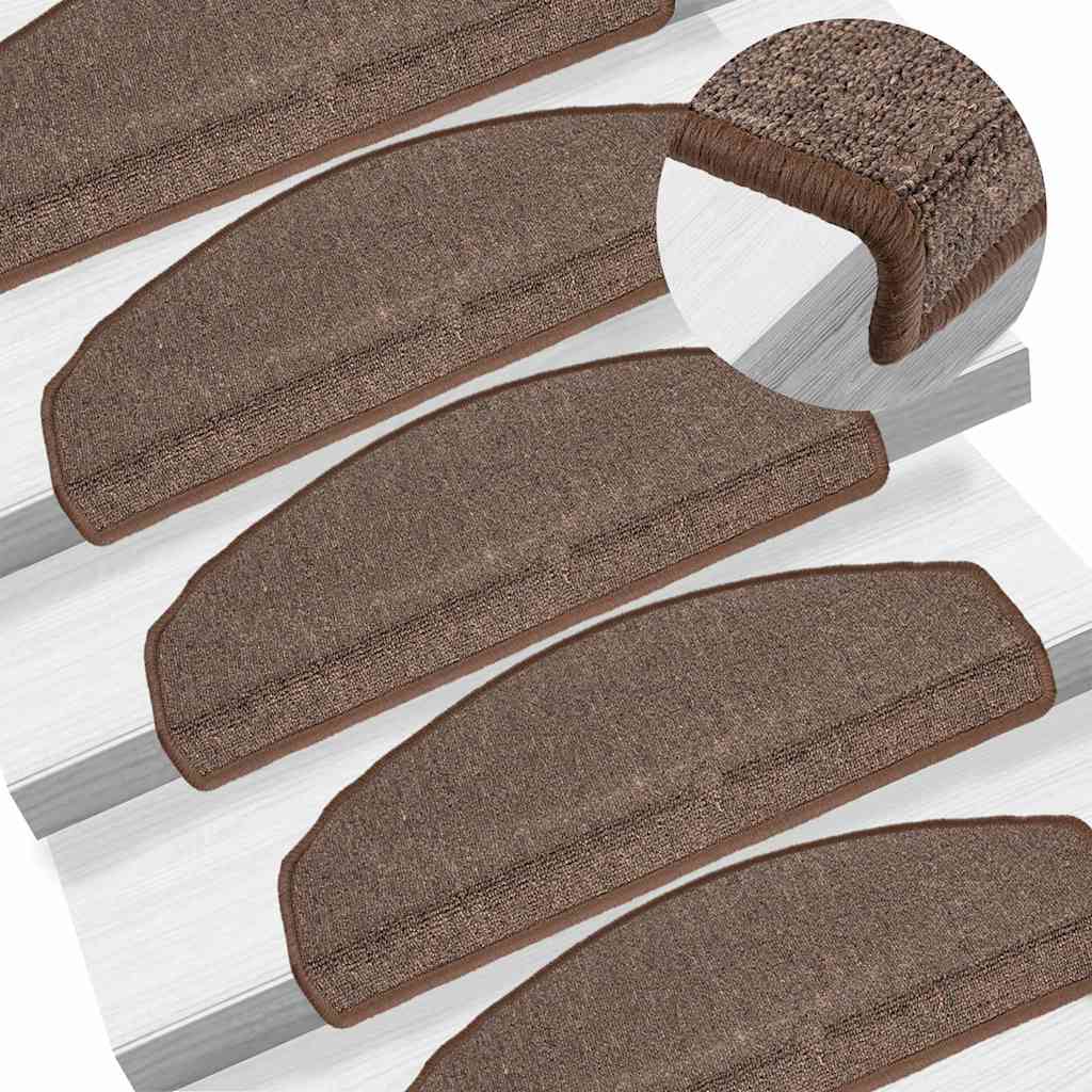 trappemåtter 15 stk. 65 x 24 x 4 cm kaffebrune halvrund store