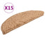trappemåtter 15 stk. 56x17x3 cm beige halvrunde
