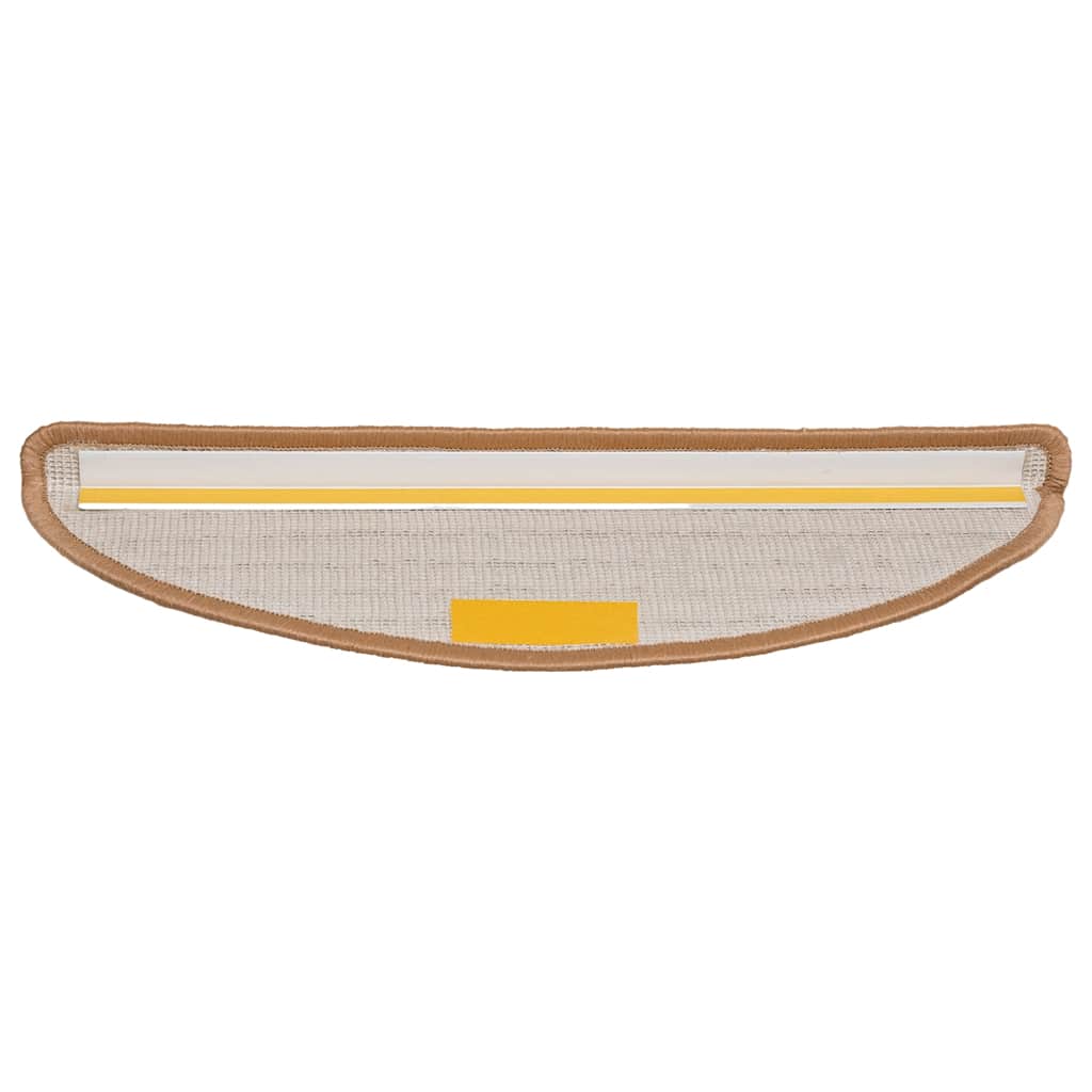 trappemåtter 15 stk. 56x17x3 cm beige halvrunde