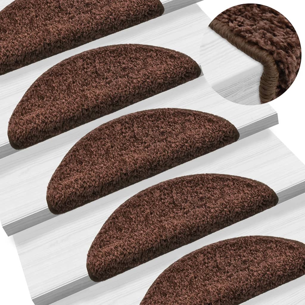 trappemåtter 15 stk. 56x17x3 cm brune halvrunde