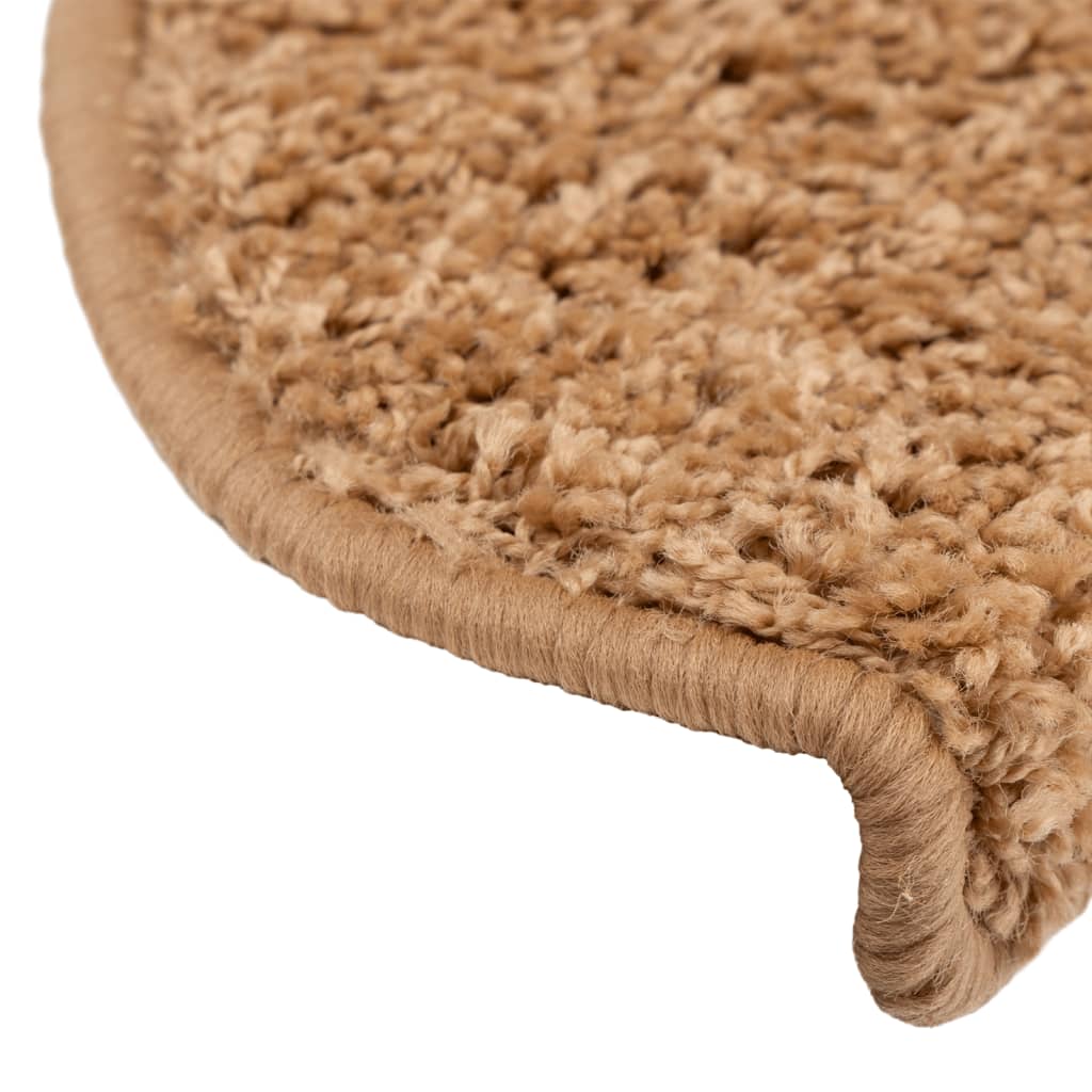 trappemåtter 15 stk. 65x21x4 cm beige halvrunde store