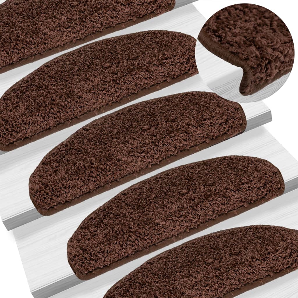 trappemåtter 15 stk. 65x21x4 cm brune halvrund store