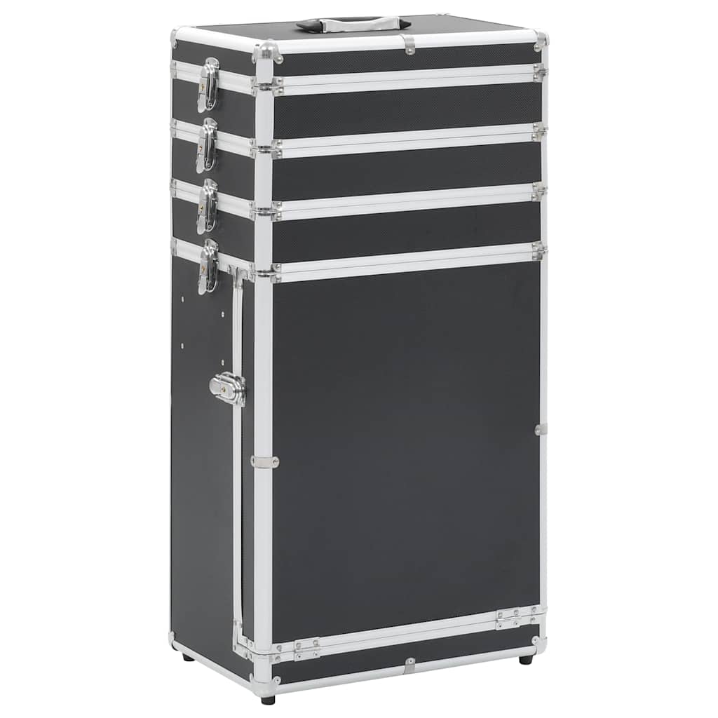 makeupkuffert aluminium sort