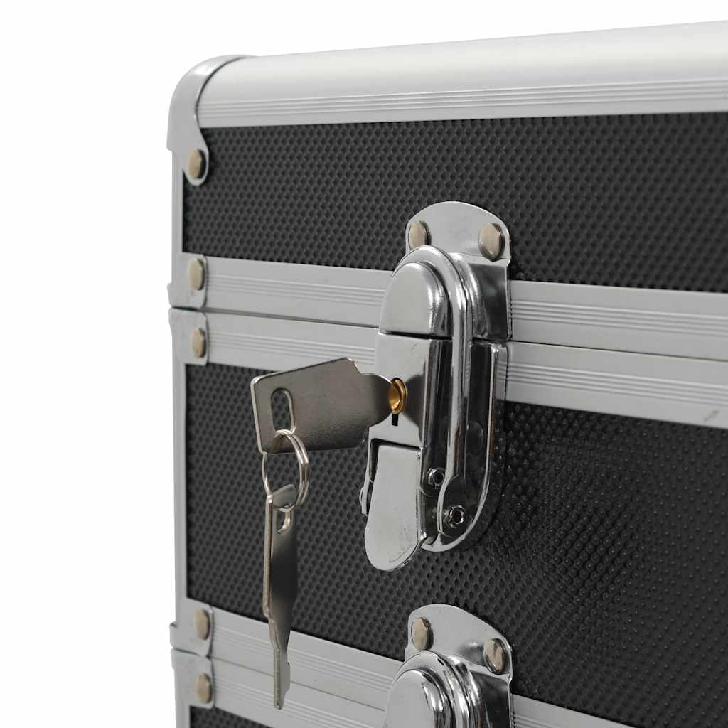 makeupkuffert aluminium sort