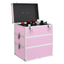 makeupkuffert 37 x 24 x 40 cm pink aluminium